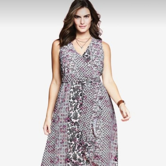 NWT RUFFLE FAUX-WRAP MAXI DRESS BY CHELSEA STUDIO - Picture 4 of 4